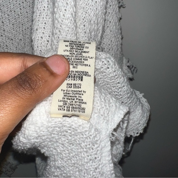 Free People - We the Free White Cowl Neck Oversized Knit Short Sleeve Sweater - Picture 3 of 7